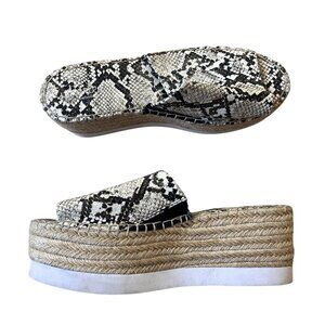 Charlie by Charles David  Espadrille Mule Platform Womens 8.5 Snake Print Chic